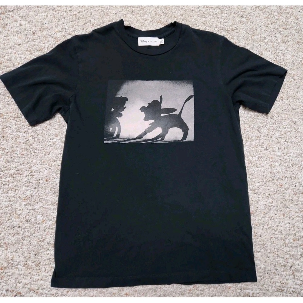 DISNEY X COACH RARE Pinocchio Shadow Shirt Size Small Black Peru‎